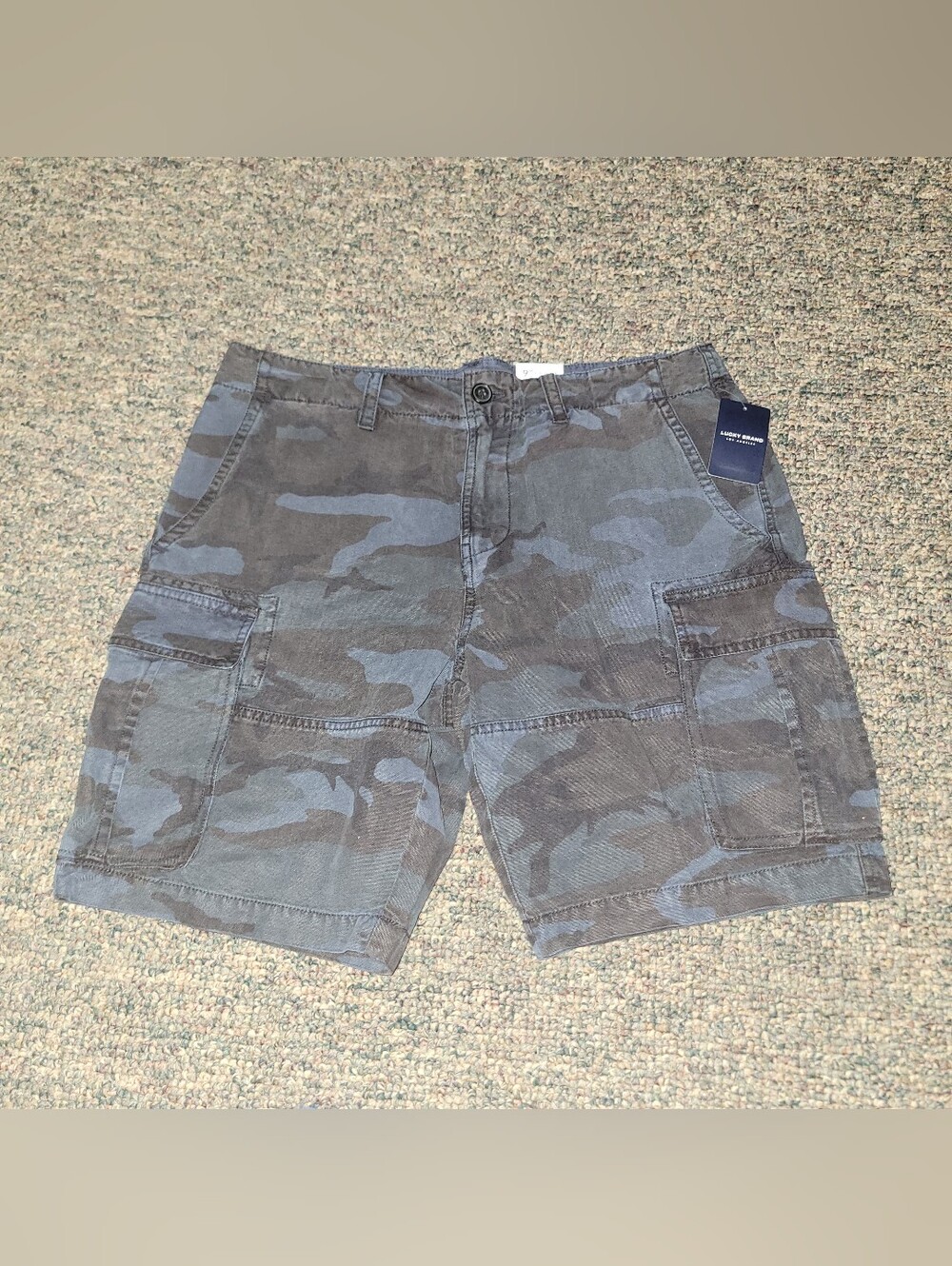 Firm! Lucky Brand Men's Blue Black Camo Cargo Shorts